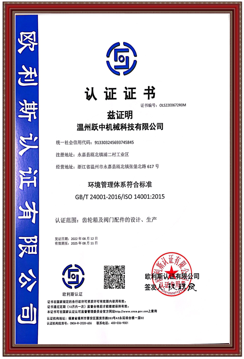 环境管理体系符合标准