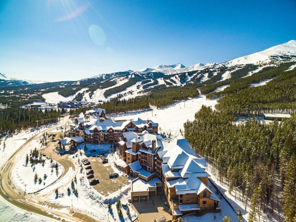 village covered with snow during daytime at Best Ski Conditions in Breckenridge